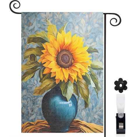 Drapeau de jardin extérieur décoration maison toile durable double face 30 x 45 cm pour cour maison terrasse (1/5)