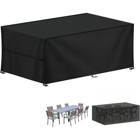 420D Oxford Bâche Table de Jardin, Imperméable Housse Table Jardin Bache de Protection Exterieur Salon de Jardin 200x100x75cm (1/4)