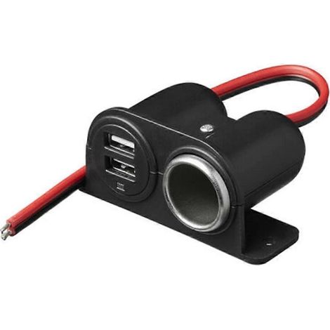 Chargeur de voiture encastré avec 2 ports USB 12V/24V et adaptateur intégré (neuf) - Q8K7 (1/5)