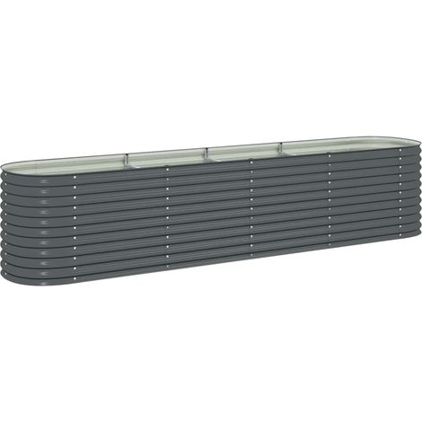 Maison Exclusive - Letto Rialzato Giardino 400x80x81 cm in Acciaio Zincato Grigio (1/5)