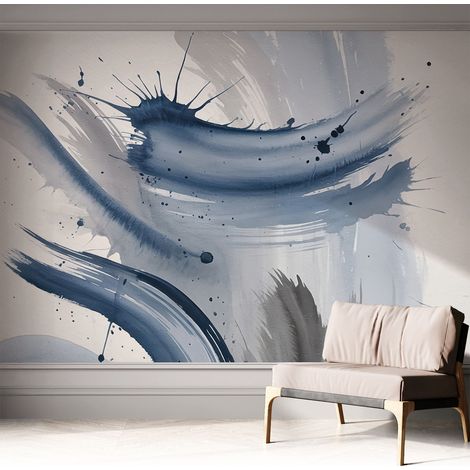 Tapete Selbstklebend - abwaschbar - Tapete mit Motiv - trendige Wanddeko - elegant Fototapete  Künstlerische Pinselstriche 312x219 cm (1/5)
