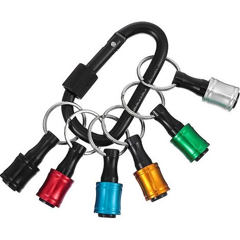 6 rallonges de tournevis en aluminium avec mousqueton, porte-clés pratique, embouts d’extension pour tournevis, accessoires compacts pour bricolage, réparation et atelier (1/2)
