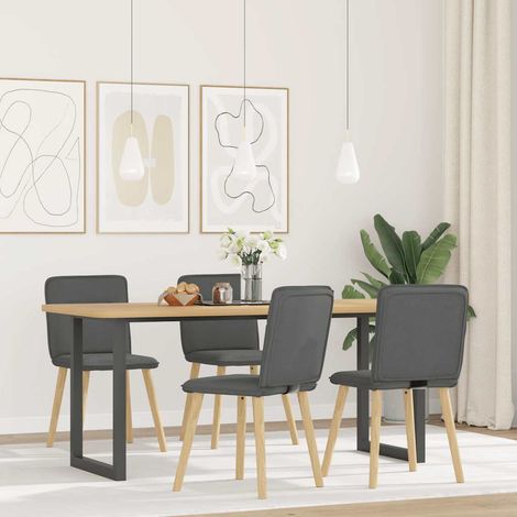 Sillas de comedor giratorias 4 unidades tela gris oscuro vidaXL (1/5)