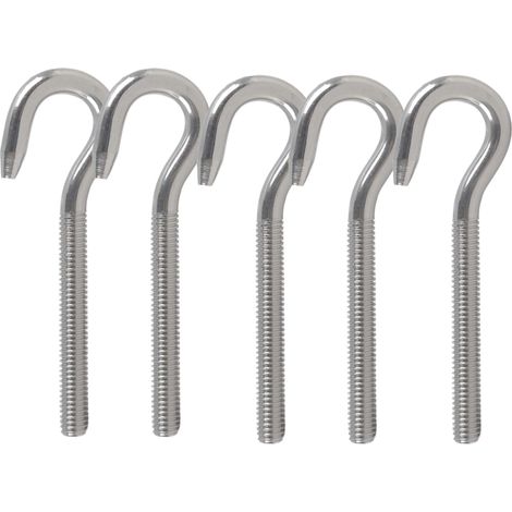 5pcs Boulon à Oeil M8 Vis à Crochet en Acier Inoxydable 304 A2-70 Tige Filetée Crochet Boulon pour Fixation et Suspension (1/5)