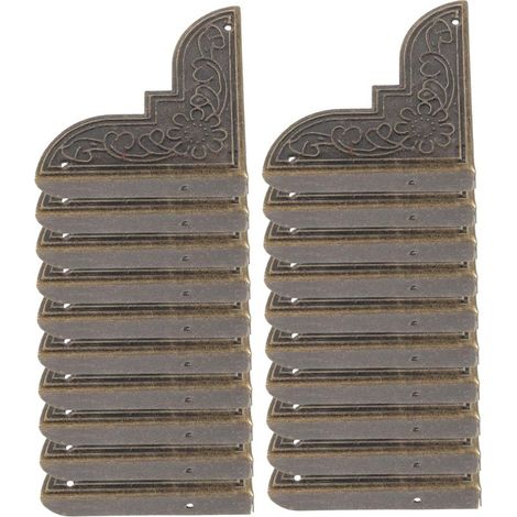 20 protège-coins décoratifs - fer - style vintage - pour coffrets (1/5)