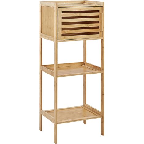 Shelving Unit BECKLEY Bamboo Wood Light Brown (1/5)