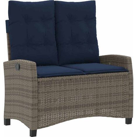 Maison Exclusive - Panca Reclinabile da Giardino con Cuscini Grigia in Polyrattan