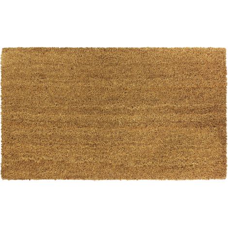 Manor Plain Natural Coir Backed Doormat, Latex, 40x60cm, Brown
