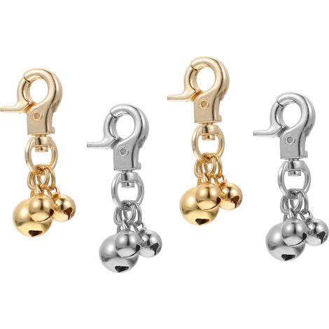 4-Piece Double Bell Pendant for Pet Collar, Cat Charm Ornament, Hanging Dog Collar (1/5)