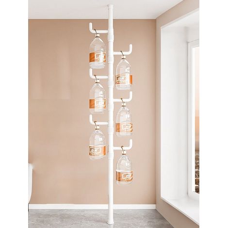 Verstellbare Garderobe, 110 bis 310 cm, weiß, mit 6 Haken, zum Aufhängen von Mänteln, Jacken, Hüten und Schals, geeignet für das Wohnzimmer (1/5)