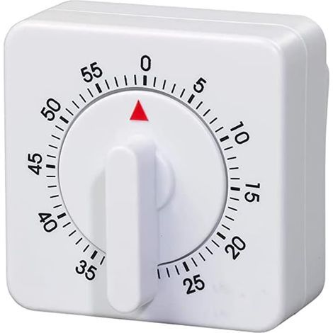 Piccolo timer meccanico con pendolo quadrato, 60 minuti/1 ora, portatile, non richiede batterie per il controllo della rotazione (1/4)
