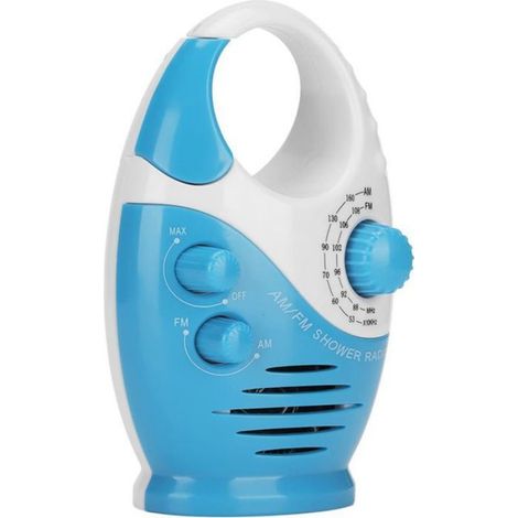 Radio de douche étanche, haut-parleur AM/FM portable, volume réglable, poignée de suspension, salle de bain (1/5)