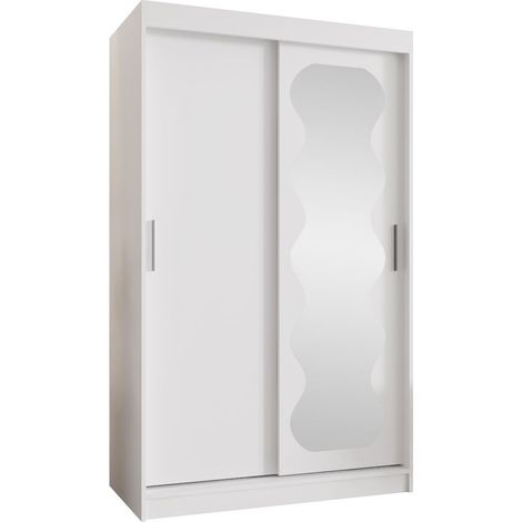 Armario Hartford 578, Blanco, 200x120x62cm, Puertas de armario: Correderas, Número de estantes: 5