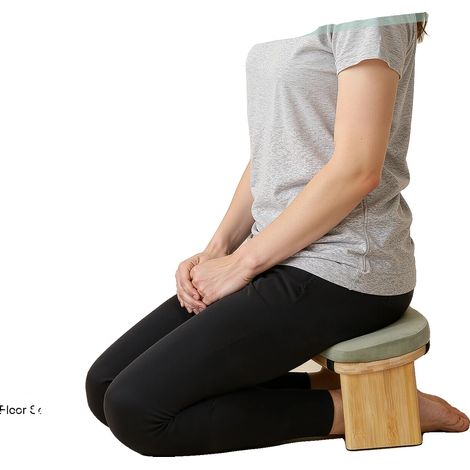 Banc de Méditation Pliable, Bambou et Éponge Veloutée, 17,3 x 7,5 x 8,3 pouces, Capacité de 396,83 lbs, Coussin Doux, Design Portable (1/5)