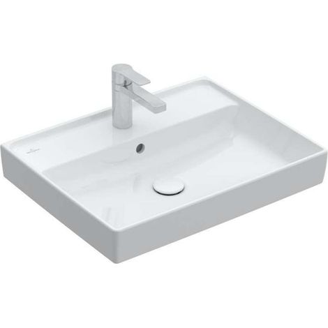 Villeroy & Boch Collaro - Möbelwaschtisch, 60x47 cm, mit Überlauf, mit Hahnloch, CeramicPlus, Alpinweiß 4A336GR1 (1/4)