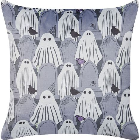 Throw Cushion FANATE Velvet 45 x 45 cm Grey Abstract Pattern (1/5)