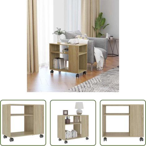 Holzbeistelltisch - Beistelltisch Sonoma-Eiche 70x35x55 cm Holzwerkstoff (1/5)
