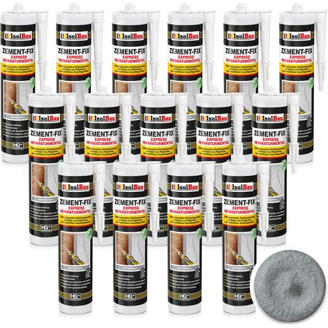 Mortero de reparación y sellado para hormigón IsolBau Zement-Fix, color gris, 15 x 300 ml (1/5)