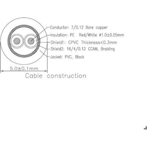 Câble Rca - 2x Rca Mâle - 0,5 M - Contacts Plaqués Or - Pour Liaison Audio Vidéo (1/2)