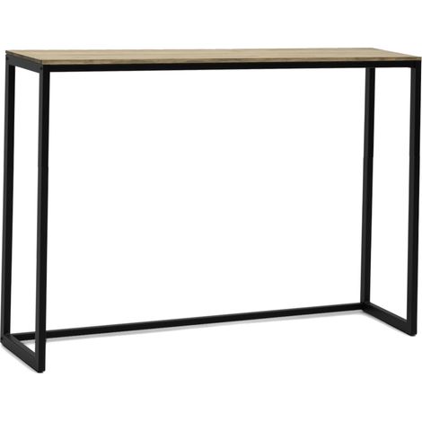 Mesa alta iCub Big Wood 120x30x110cm Negra en madera maciza de pino acabado vintage estilo industrial Box Furniture
