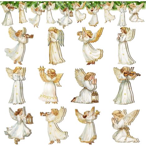 Deco Noel Sapin, Pendaison de Nativité en Bois, Scène de la Nativité Ornement, Ange Sapin de Noel, stmas Ornaments (1/5)
