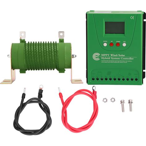 Contrôleur de charge hybride solaire éolien 12 V 24 V avec écran LCD MPPT Boost.