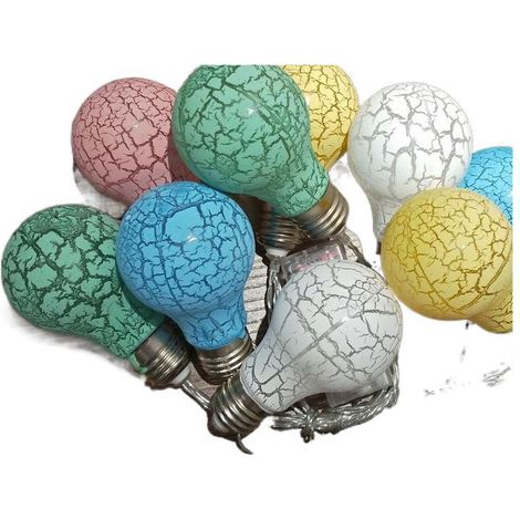 JEERUI Guirlandes lumineuses solaires suspendues en forme de boule, lot de 4, à couleurs changeantes automatiques, effet verre craquelé, étanches, pour décoration extérieure de jardin, terrasse, cour, (1/5)