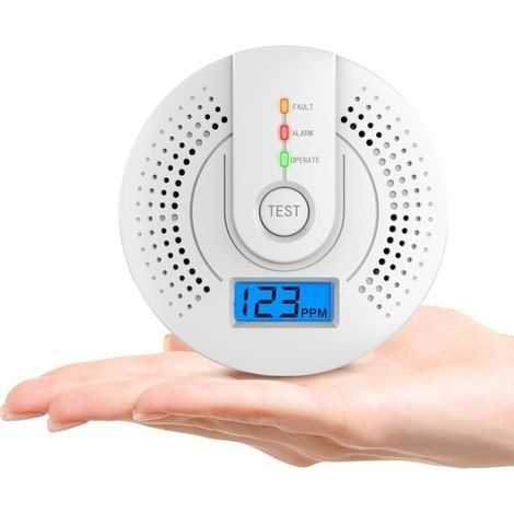 Detecteur Monoxyde Carbone,Detector Monoxide Carbone,Détecteur De Monoxyde De Carbone avec Affichage Numérique Et Alarme Sonore , Alimenté par Batterie(Aucune pile incluse) (1/4)