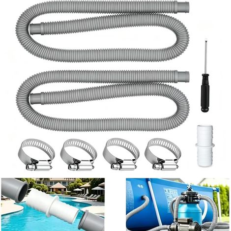 Tuyau de rechange pour piscine,Tuyau pour Pompe de Piscine,Tuyau de Piscine,Tuyau de Rechange 32mm (gris) (1/5)