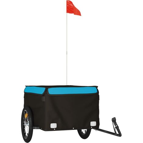 Remorque de vélo noir et bleu 45 kg fer CFW25956 (1/5)