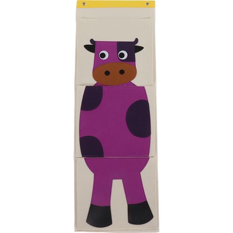 Suspension murale 3 couches pour vêtements, en feutre cartonné animal, rangement de porte, 100,5x34,7cm (1/5)