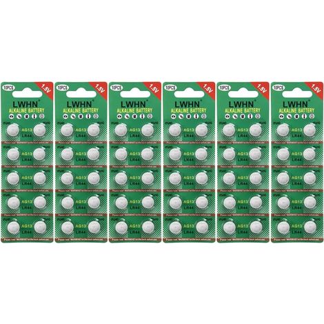 Lot de 60 Piles Bouton alcalines AG10lr1130 1.5 V sans Mercure (1/5)
