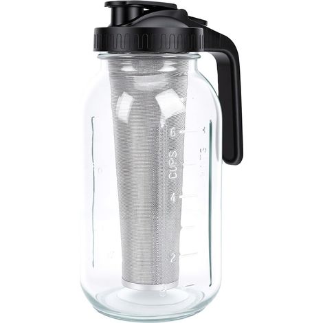 64 oz Cold Brew Coffee Maker, Glass Pitcher with Fine Mesh Filter (1/5)