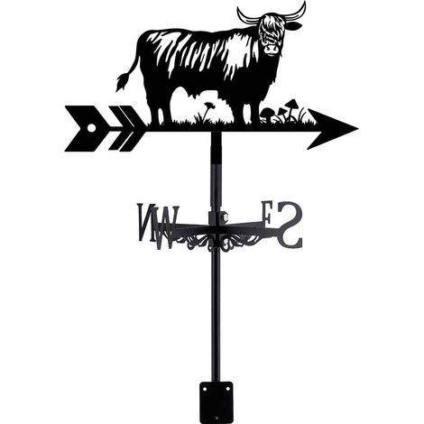 Outdoor Garden Weather Vane for Highway Cute Cow Shaped Weathervanes Black Metal Weathervanes Animal Shaped Weathervanes Ornament Decoration Garden Outdoor (1/5)