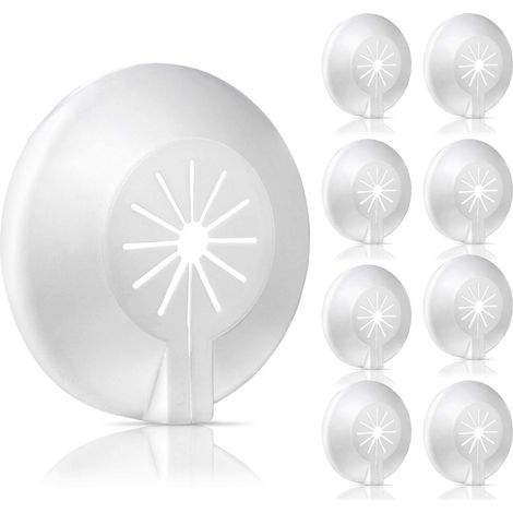 Lot de 8 rosaces pour radiateur, cache-tuyau, rosace de valve en plastique pour diamètres de 8 à 22 mm, montage ultra-rapide