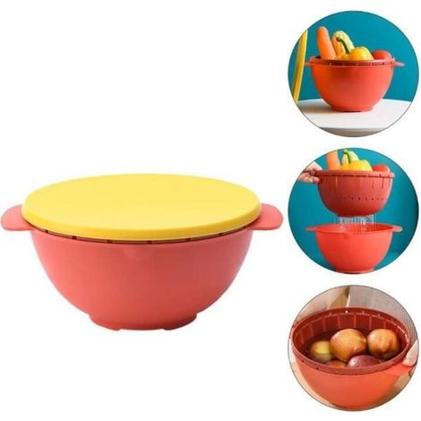 Panier de vidange - MARQUE - Amovible - Couvercle - Rouge brillant - 23.510.5 CM (1/4)