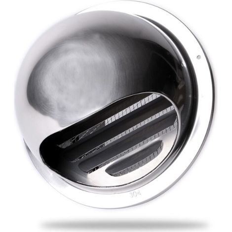 Grille Ventilation 100 mm Grille Aeration Inox Haute Qualité Grille Aération Extérieur Avec Moustiquaire Protège la Façade et Empêche l'entrée d'air Froid/Grille Inox[A+++] (1/4)