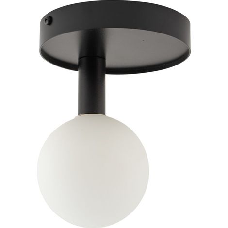 Plafonnier moderne noir boule verre blanc Perla G9 Sigma (1/3)