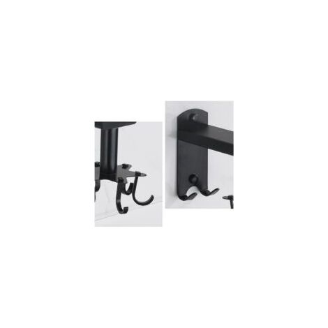 Gancio da cucina girevole a parete, porta utensili da cucina girevole a 360° con 6 ganci, porta utensili da cucina, porta utensili a parete, per C - Crezuo
