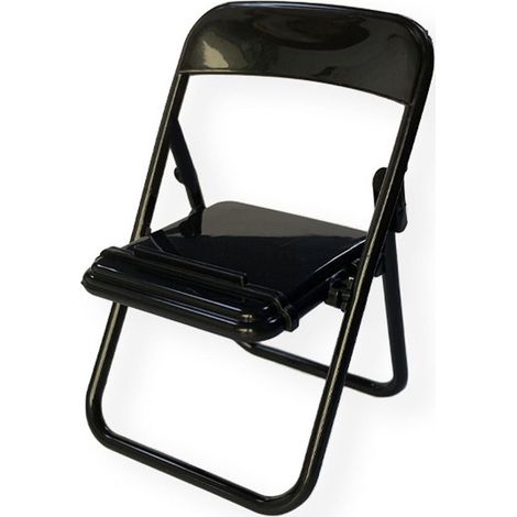 Support Téléphone Portable - Chaise Pliable Miniature - Compatible Smartphones 4 À 10 Pouces - En Aluminium - Pour Bureau Maison Décoration Miniature - 1 Pièce (1/2)