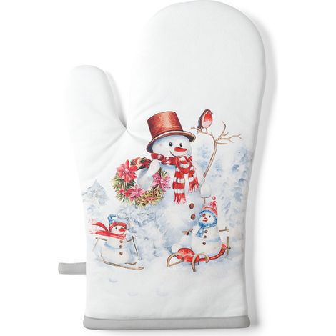 Gant de cuisine bonshommes de neige 18 x 30 cm
