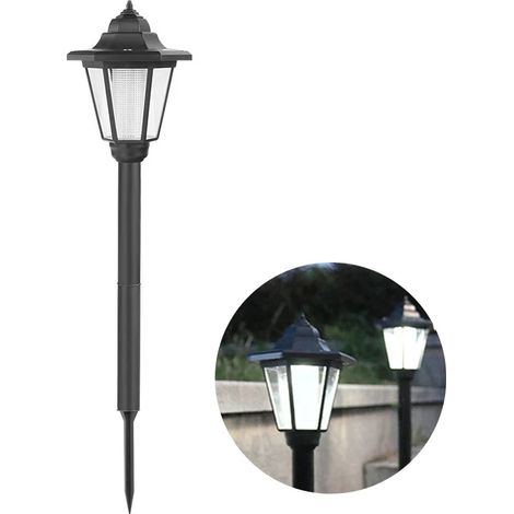 (Lumière blanche pour pelouse) Lampe solaire rétro d'extérieur, applique murale LED hexagonale, étanche IP65, éclairage de pelouse, éclairage paysager, compatible avec cour, jardin, décoration (1/5)
