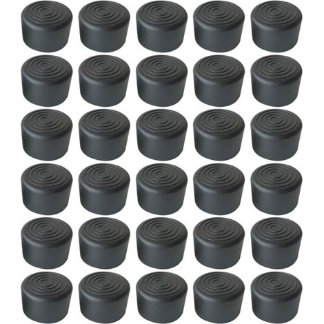 Bouchon 100 Pièces 25mm Rond en Caoutchouc Noir pour Pieds de Meuble Chaise et Tabouret, Forme Ronde, Limite L’entrée de Saletés, Lot Pratique pour Table (1/5)