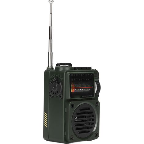 Radio Lecteur MP3 Bluetooth avec Réception FM/NOAA, Mémoire Carte, Portable pour Personnes Âgées - HRD-700