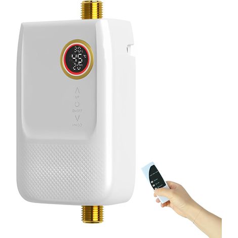 5500 W Electric Water Heater with LED Temperature Display, Instant-Heat Water Heater, 230 V, Suitable for Kitchens and Bathrooms, Compact and Efficient [Energy Efficiency Class F]