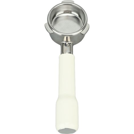 Porte-filtre sans fond 54 mm en acier inoxydable, 3 oreilles, pour cafetière Breville 8 type C2, plastique blanc (1/5)