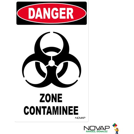 Panneau Danger zone contaminée - 200x330mm - 4161792