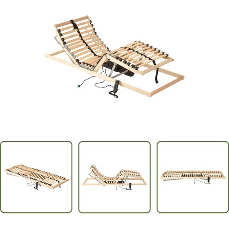 vidaXL Sommier réglable - Sommier à lattes électrique sans matelas avec 7 zones 70x200 cm (1/5)