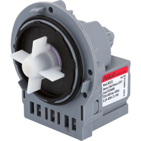 Pompe de vidange 40w ASKOLL M231XP C00144997 pour Lave linge ARTHUR MARTIN, CANDY, CURTISS, ELECTROLUX, ESSENTIEL B, FAURE, SAMSUNG, SIDEX , LAVE LINGE HUBLOT ESSENTIELB ELF 614D2, LAVE LINGE HUBLOT E