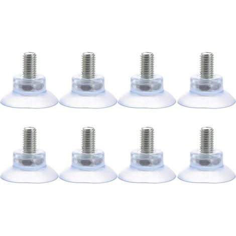Lot de 8 Ventouses en PVC 8X13 MM Vis pour Meubles Coussinet Suspendre en Plastique Fixation Polyvalente pour Surfaces Lisses comme Verre et Carrelage Usage Maison et